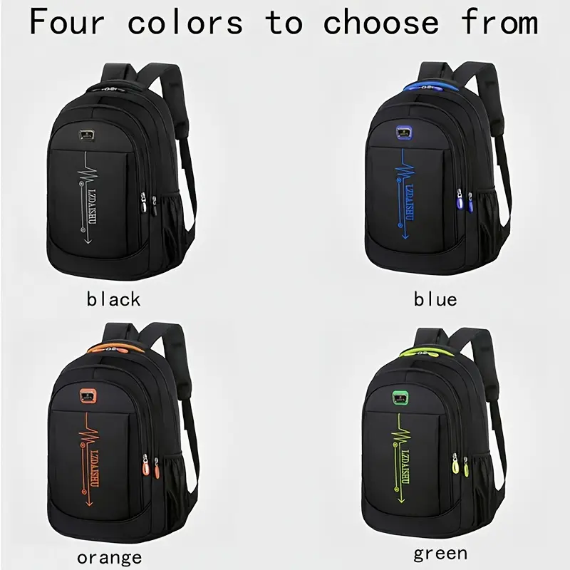 Casual Backpack, Men's Simple Shoulder Bag, Men's Large Capacity Middle School Student Backpack, Computer Travel Bag 6