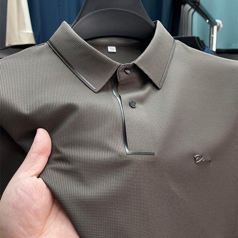Product Introduction of Áo Thun Nam Ngắn Tay Mùa hè, 100% Cotton Thật, In Ve Áo Nặng, Áo Polo, Dễ Phối Đồ Dáng Rộng Vừa Vặn, Tay Lửng Áo, Dành Cho Nam Giới Menswear Có Cổ 1