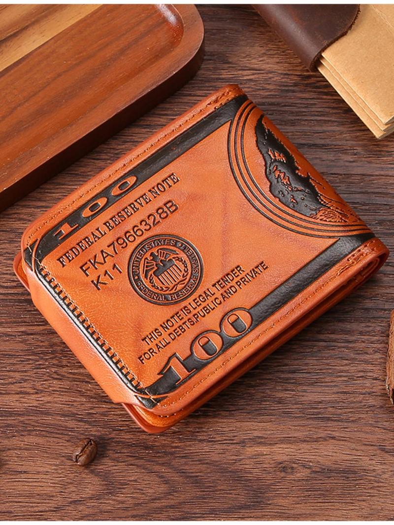 Product Introduction of Men's Vintage Casual Wallet, Fashionable All Over Print Card Holder with Coin Pocket, Durable Credit Card Wallet for Daily Commuting and Travel 4