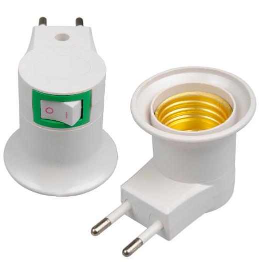 Đuôi đèn có công tắc và phích cắm, E27