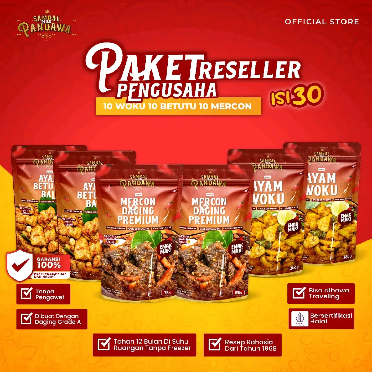 Paket Risseler Pengusaha isi 30 -Sambal Mak Pandawa