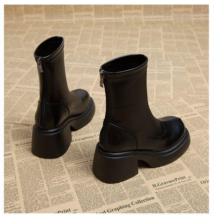 Product Introduction of Platform Martin Boots for Women, New Hot Style for Spring and Autumn, High Heel Ankle Boots, Korean Style Short Boots for Women 16