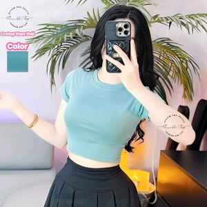 [Thun Thái] Áo Croptop Nữ Dáng Ngắn Ôm Body Thun Thái Form Basic Cổ Tròn Tay Ngắn Mẫu Trơn, Áo Croptop Ôm Body Nữ Áo Kiểu Xinh Đẹp In Hình Độc Lạ Đi Biển Đang Hot 2025 Mặc Hè Mặc Nhà Mặc Đi Chơi Thoải Mái
