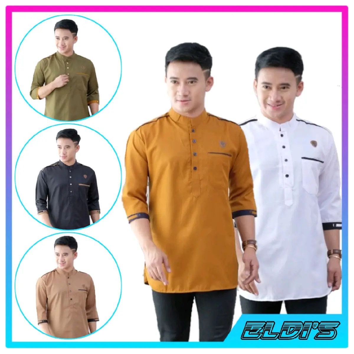 baju koko pria dewasa lengan 3/4 Kain Toyobo Lembut