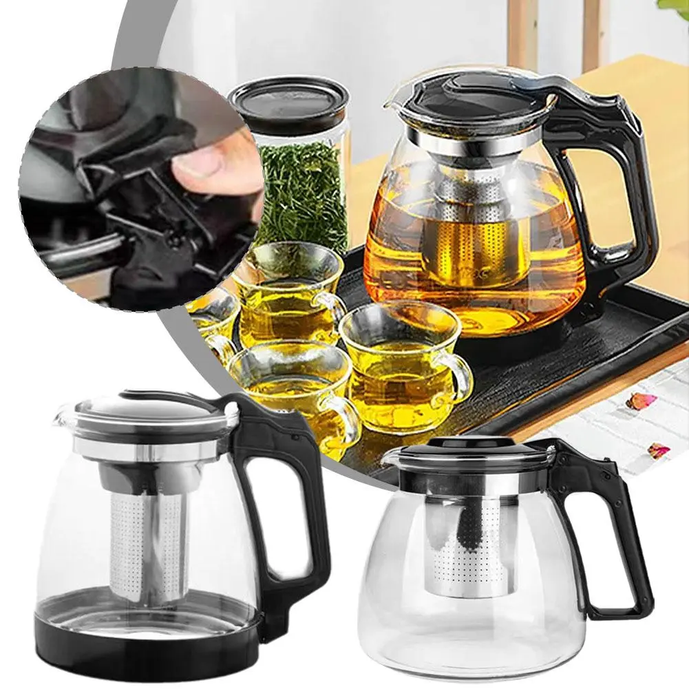 กาน้ำชากระจกทนความร้อน 1000/2000 มล. พร้อมกาต้มน้ำ Infuser สำหรับหม้อชาดอกไม้ ชุดน้ำชาแก้ว M9K3