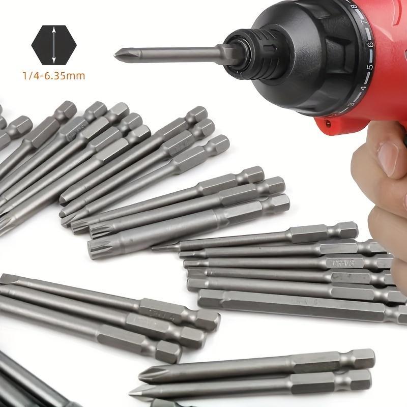 Magnetic Screwdriver Bit Set, Long Safety Bit, 1/4" Hex Shank Flower Key Bit, Multifunctional Magnetic Screwdriver Bit Set 5