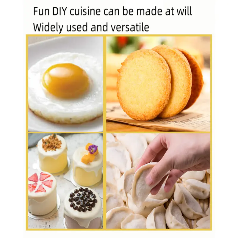 Bộ 3 món khuôn làm bánh bao Bao bì hiệu quả Máy cắt bột bằng thép không gỉ Phụ kiện cắt Công cụ nhà bếp tròn cho nhà bếp gia đình Làm bánh và nấu ăn 6