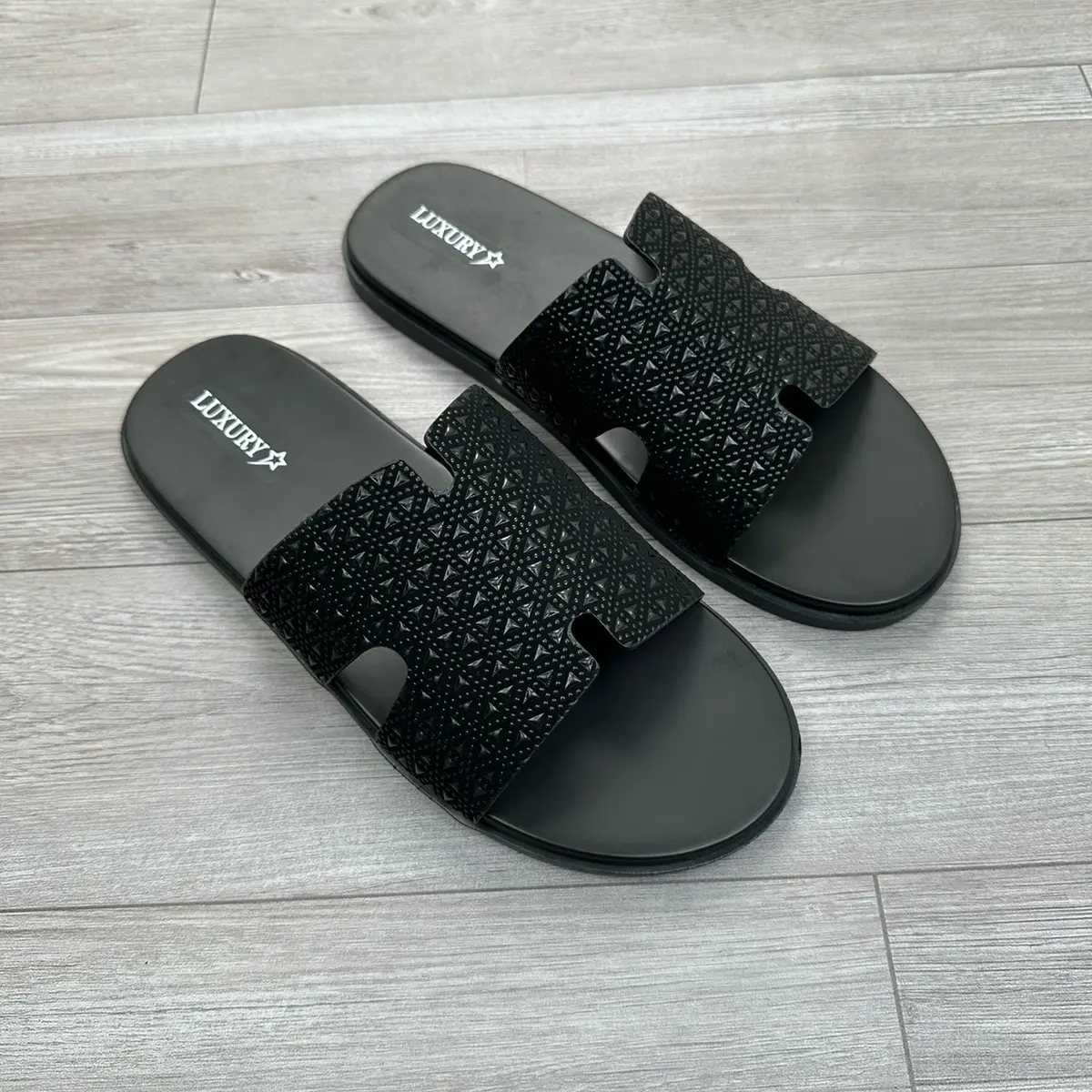 Dép Nam H da sít  Cao Sukhâu quai chắc chắn đế mềm êm đế cao 1,5cm DéP Đế Bằng Slipper Dép Lê Sandal