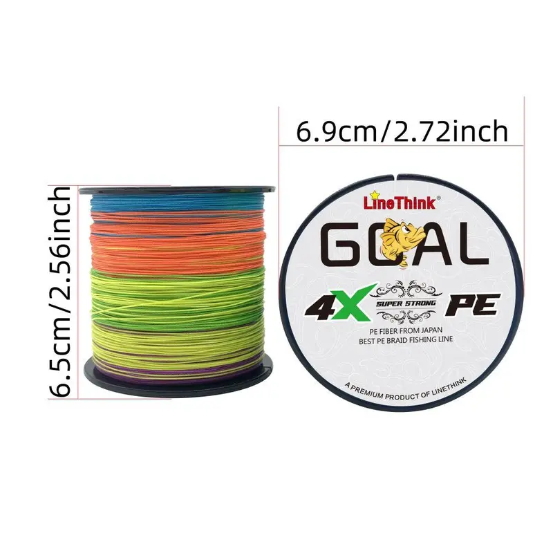 LineThink GOAL 300m/328yds Durable 4-strand Multifilament PE Braided Fishing Line – Super Strong, Anti-Abrasion, Smooth Casting, Lure Sea Fishing Tackle, Christmas Gift 7