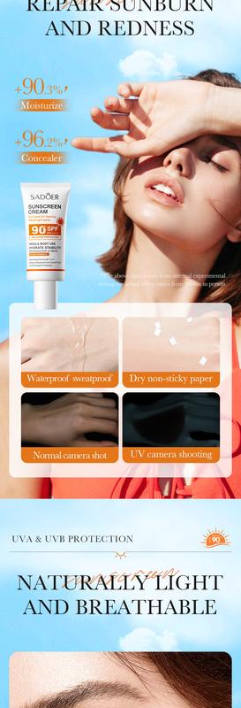 Product Introduction of Sunscreen Anti-Light Old Repair Refreshing UV Protection Sunscreen Lotion Spf90 6