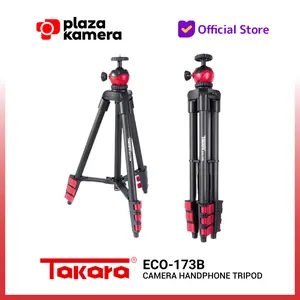Takara Eco 173B with Ball Head Professional Tripod Kamera Handphone Konten Kreator Vlogging Live Streaming