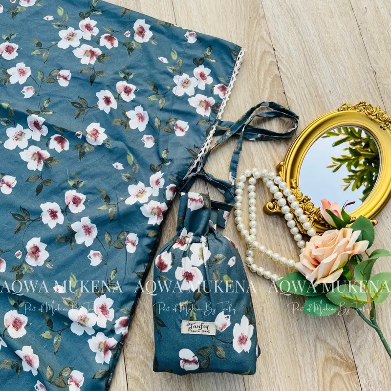 Mukena Catalya Series By Mukena by Taufiq | Mukena Traveling Pouch Motif | Mukena 2in1 Resleting 2