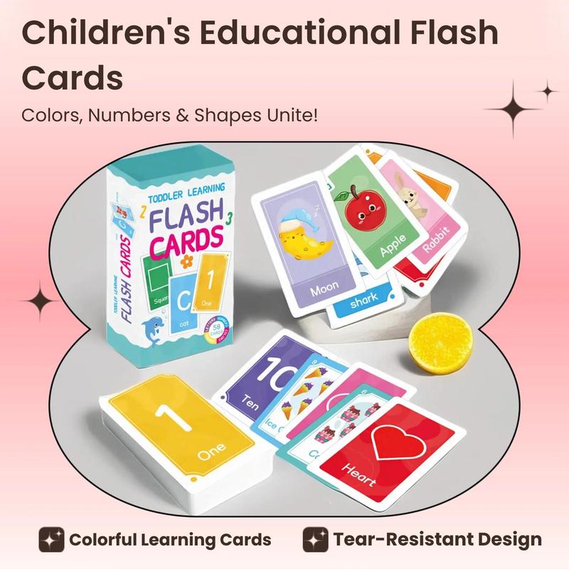 1 Set Children's Learning Flash Card, Color & Number & Shape & Rabbit Cognition Card, Educational Toy for Kids, Learning Toys 1
