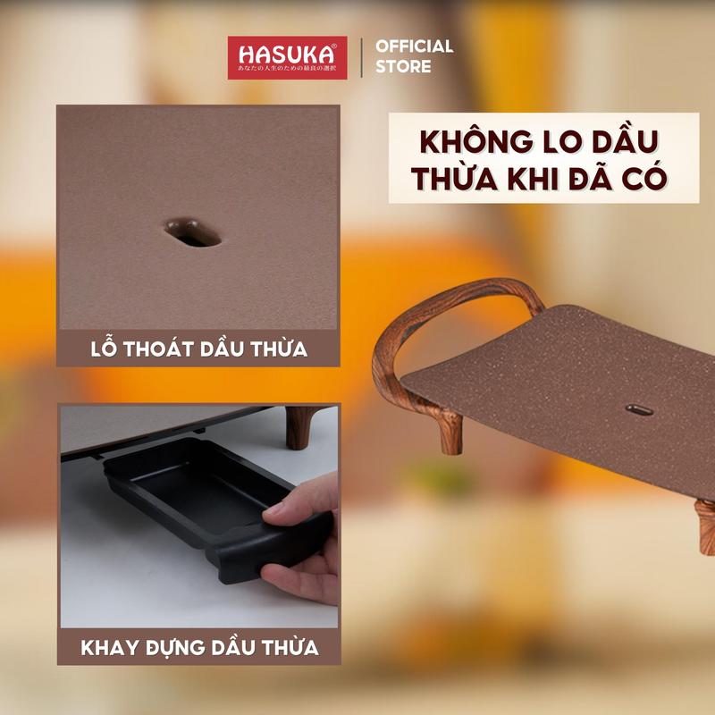 Bếp nướng điện HASUKA công suất 1600W cảm biến nhiệt thông minh tự ngắt khi quá tảI HSK-332 1