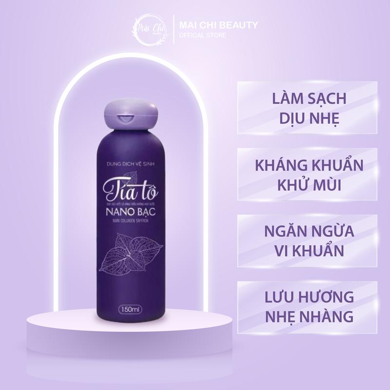 Dung dịch vệ sinh tía tô hoa đậu biếc Lá bàng trầu không hoa bưởi Nano bạc NMN collagen Saffron ladycare 150ml, Tinh chất Trà Xanh dùng cho cả nam và nữ - Chí Thiện Pharma dung  dịch women care