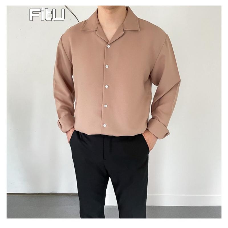 Product Introduction of Áo sơ mi nam dài tay, sơ mi nam,  form rộng, unisex, cổ vest,vải lụa mịn mềm, đẹp,cao cấp sominam  dep aotrang đi làm văn phòng thường Kate somidep có thể giặt máy áo) (màu be) retro giặt bằng nước lạnh đơn thuần  Menswear ao  nam đỏ đô+đen áo  sơ 1