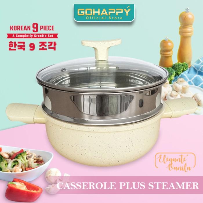 Wajan Terlengkap Panci Granite Set HC 9 Pc Cookware GOHAPPY GHK-90 - Great Turqoise 4