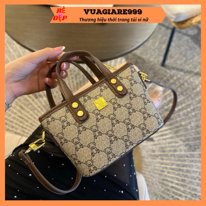 Túi xách nữ đeo chéo họa tiết gấu size 18 vừa điện thoại đi chơi thời trang hàn quốc DC251
