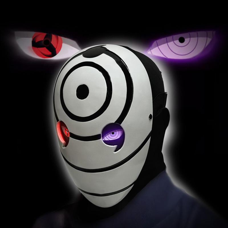Sharingan Cosplay Naruto, Uchiha Madara với Đạo Cụ Trình Diễn Người Đàn Ông FEI Mặt Nạ Trắng Trái Đất, Phát Sáng, Nhân Vật Naruto 2