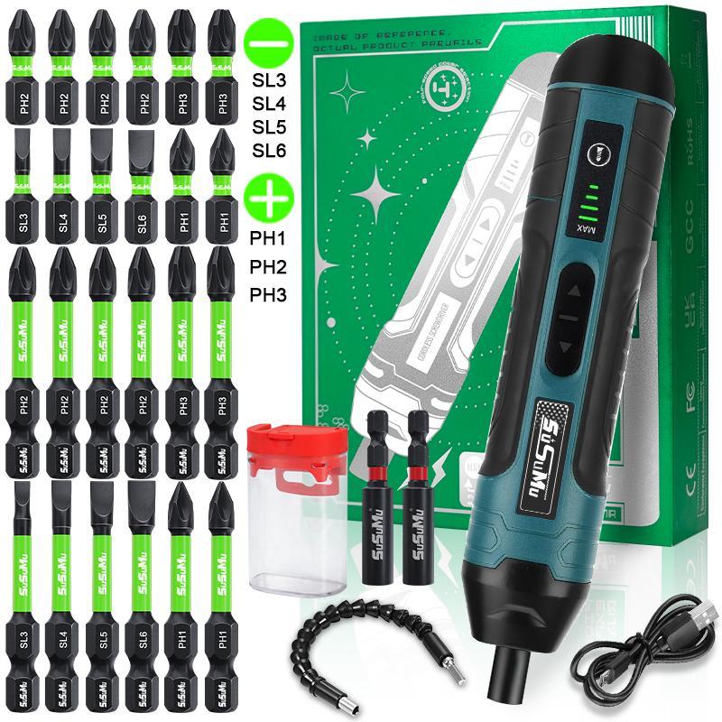 Product Introduction of Electric Screwdriver Bit Set, Electric Screwdriver Set with Impact Type Cross & Straight Drill Bits & Magnetic Extension Rod & Screwdriver Bit Set 0