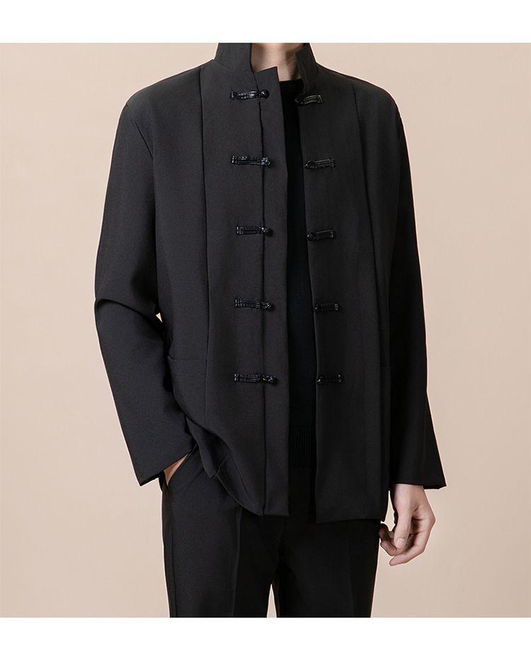 Product Introduction of New Chinese Style Men's Stand Collar Zhongshan Suit Retro Niche Button Wedding Chinese Style Tang Suit Jacket Set Elegant Trendy Women 30