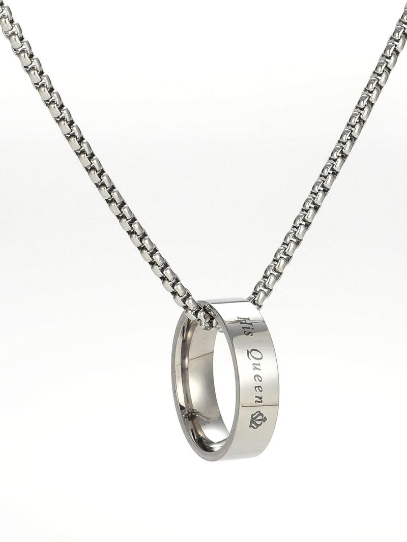 Product Introduction of Couple Elegant Ring Design Couple Pendant Necklace, Trendy Chic Love Romantic Pendant Necklace, Gorgeous Jewelry As Birthday Gift, Streetwear Accessory 8