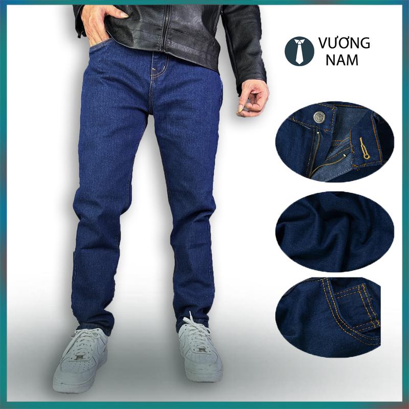 Quần jean nam chất bò ống suông trung niên KHÔNG CO GIÃN trơn đẹp big size Menswear Cotton Pants Ong VNO28