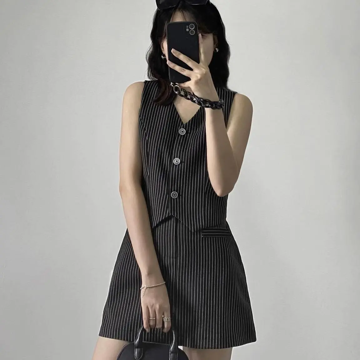 Set ghile hot hit 2 màu đen/sọc