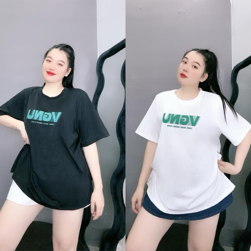  Áo phông rộng in chữ VGNU  áo bigsize cotton mềm mát rộng rãi phối đồ phong cách -A59 