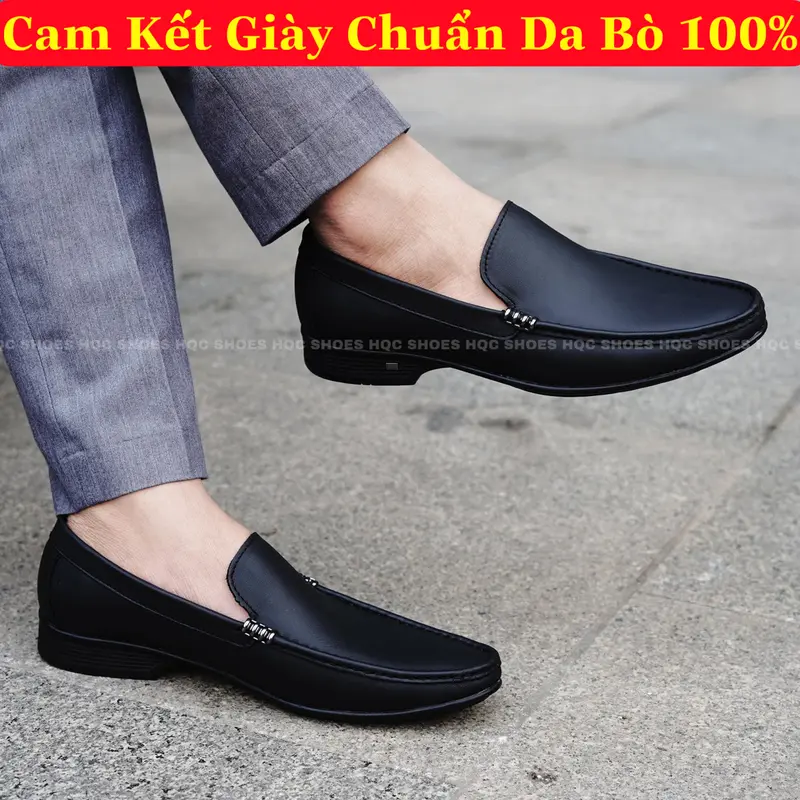 Giày lười nam da bò sáp đế cao su khâu viền chắc chắn HQ0190 Mũi vuông Shoes 6