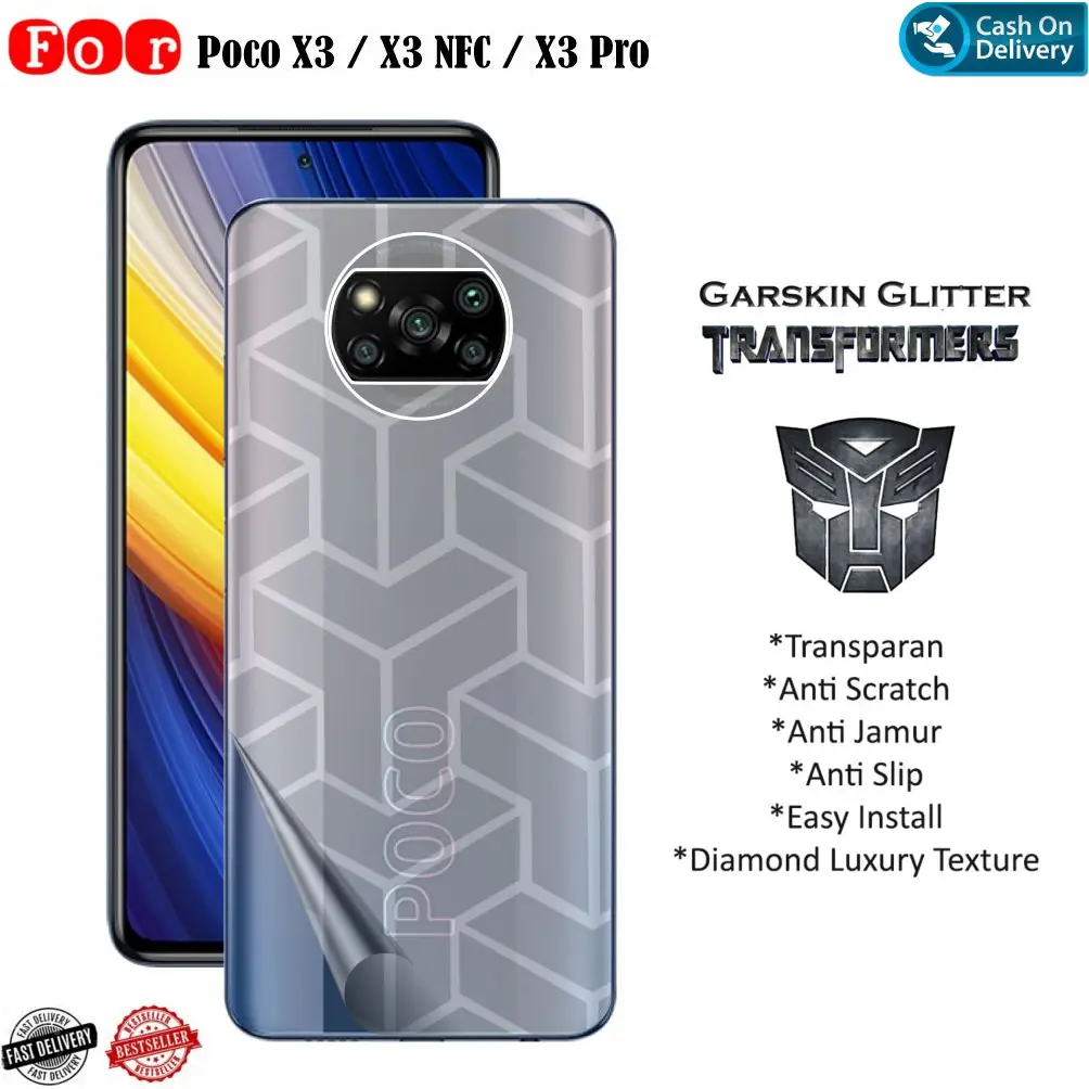 Skin Carbon Poco X3 X3 NFC X3 Pro Garskin Anti Jamur Sticker Motif Antigores Case