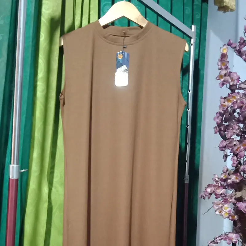 Lyguns Inner Dress Tanpa Lengan Polos PREMIUM Casual Abu Hitam 6