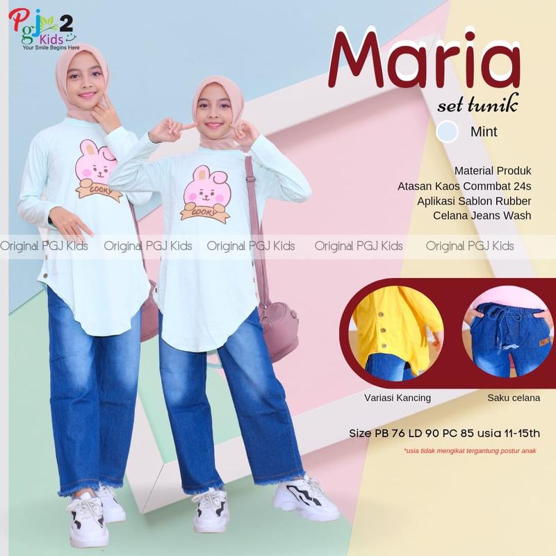 Product Introduction of NEW MARIA SET TUNIK REMAJA USIA 11-15 TAHUN SETELAN TUNIK+KULOT MATT KAOS COMBAD 24s PANTS JEANS WASH PREMIUM MURAH GOOD QUALITY 2