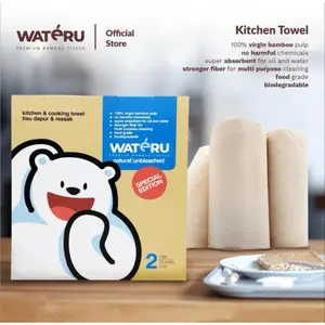 Wateru Bamboo Tissue - Kitchen Roll Dapur Masak Serap Minyak 1 Pack isi 2 Roll