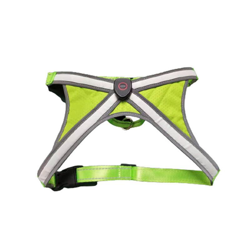 Product Introduction of Pet cat and dog cross double light strip undershirt USB rechargeable light up cat and dog chest and back strap warning clothes cat  clothes harness pet  harness 5