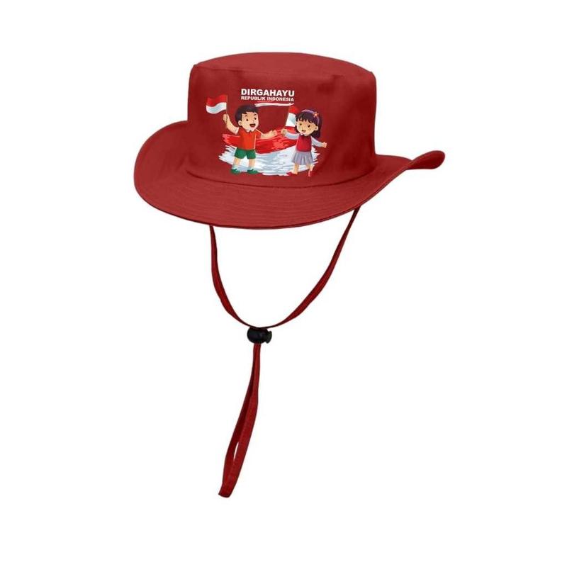 Topi Rimba Anak Merah Putih Sablon Dirgahayu INDONESIA HUT RI 17 Agustus Merdeka 5