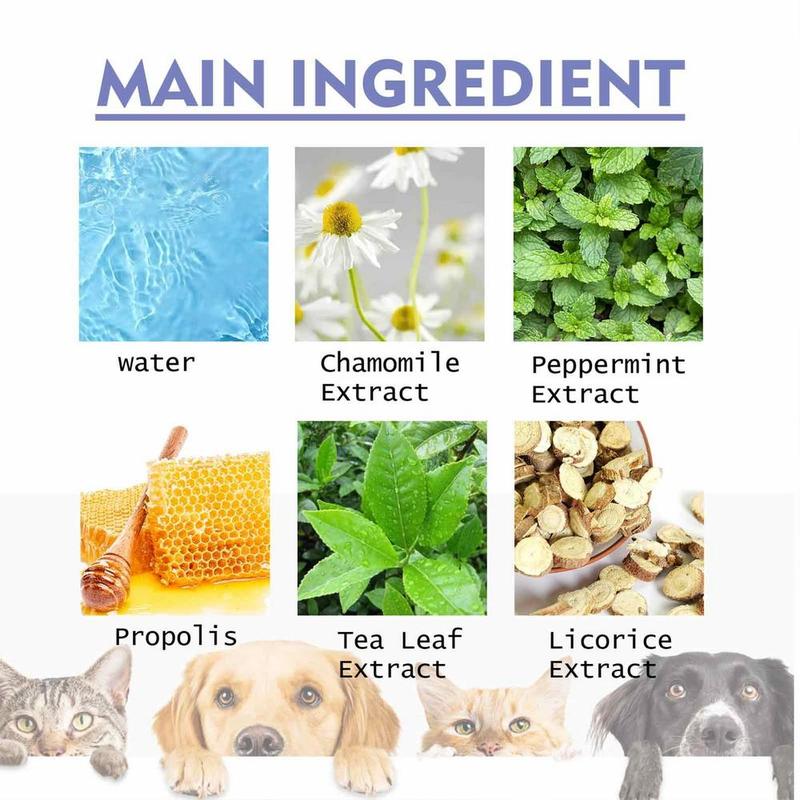 Product Introduction of 50ml Dog Mouth Fresh Spray Odor Eliminating Natural Ingredients Puppies Breath Spray Pets Oral Care Cats Deodorant Pets Supplies 8