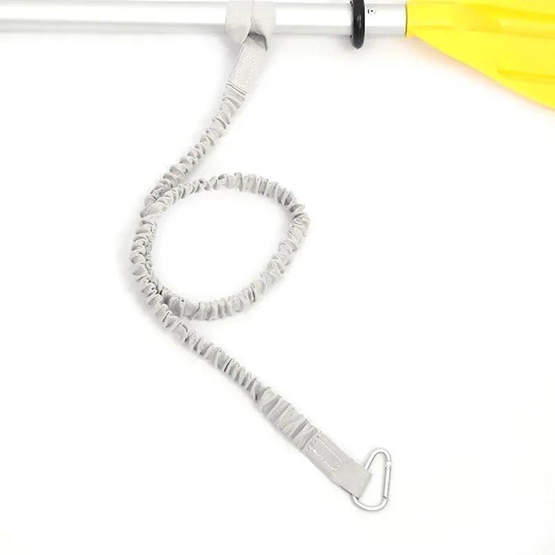 Product Introduction of 1PC Elastic Kayak Paddle Leash Fishing Rod Leash Stretchable Coiled Lanyard Leash Safety Rope Carabiner Rowing Boats Accessories 17