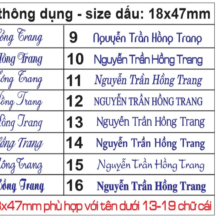 Dấu tên dài cỡ 18x47mm ( Bạn nhắn tên /ghi chú tên cần làm cho shop nhé ạ) 4