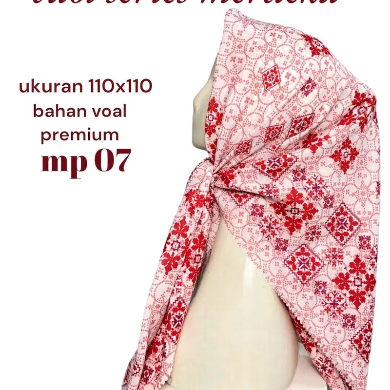 Hijab Segi Empat Voal Motif Kemerdekaan Premium \ Kerudung Agustusan Republik indonesia Raya Mewah Square Muslim Printing 5