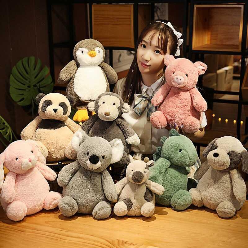 Đồ Chơi Nhồi Bông Hình Động Vật Dễ Thương, Gấu Bông, Chim Cánh Cụt, Khủng Long, Gấu Túi, Thỏ Koala, Búp Bê Thú Nhồi Bông, Gối Thoải Mái, Thích Hợp Cho Bé Gái, Có Kích Thước 25cm Và 35cm 0