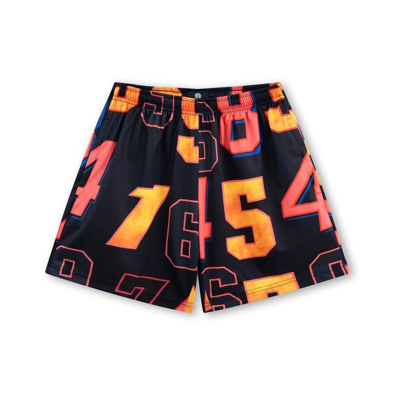 Quần short nam âu mỹ hoạ tiết chữ số chất liệu vải polyester thiết kế cao trên gối vải co dãn 2 chiều ngang full size 40-110kg m-l-xl-xxl-xxxl của nhà dumiman Menswear xl 【 9   d093 quần short xanh látúi lớn Nhung Kate Dệt Kem