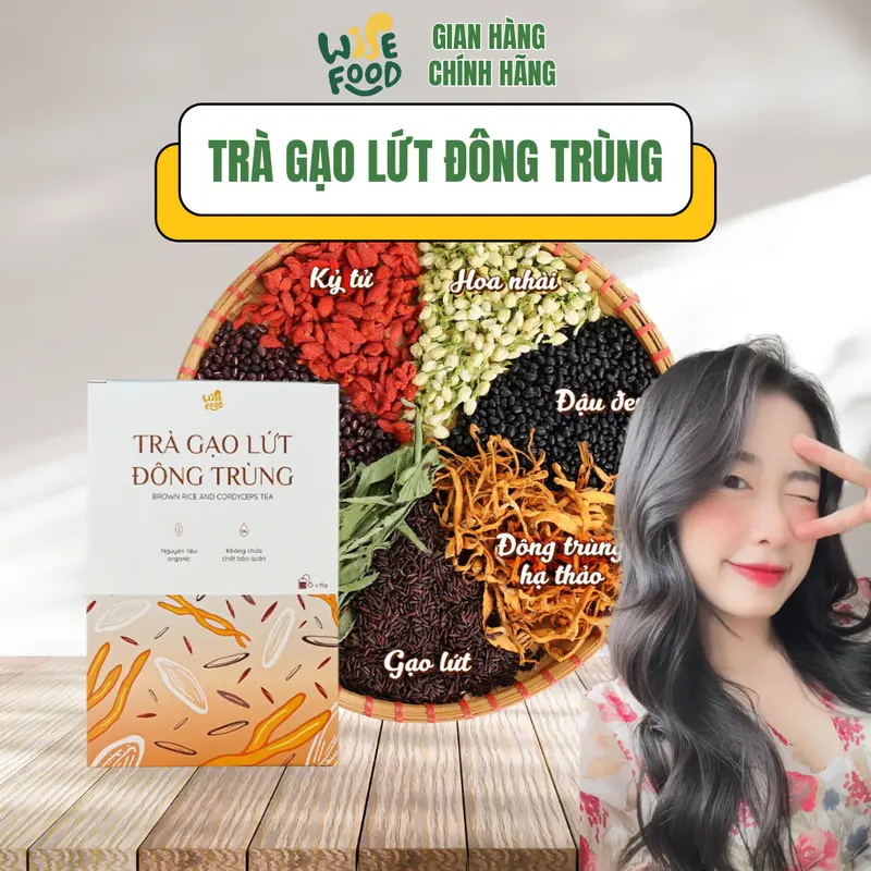 Trà Gạo Lứt Đông Trùng Wise Food 300g, 20 Gói /Hộp 1