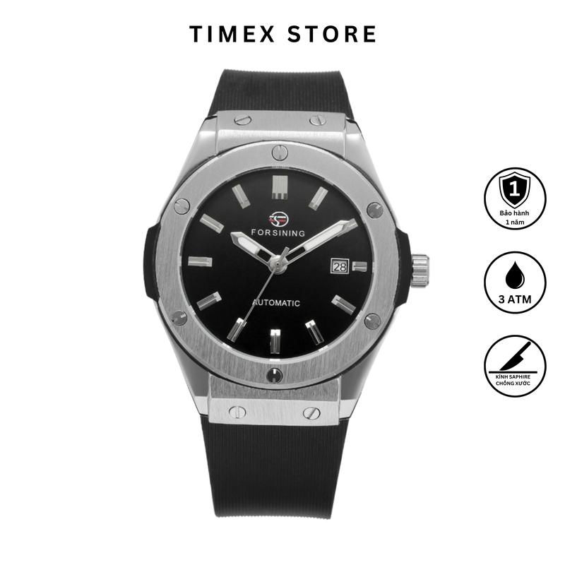 Đồng hồ cơ nam Forsining phong cách Âu mỹ, có lịch ngày - Dây da/sillicon - Chống nước chống xước cực tốt [BẢO HÀNH 1 NĂM] Watch Đeo Tay
