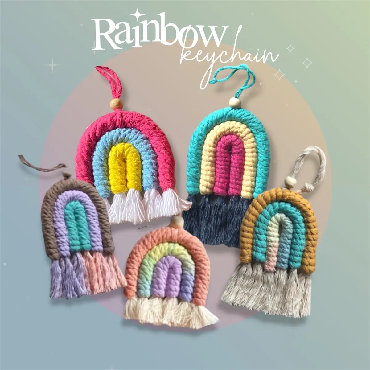 KEYCHAIN BIG RAINBOW // GANTUNGAN BESAR RAINBOW MACRAME
