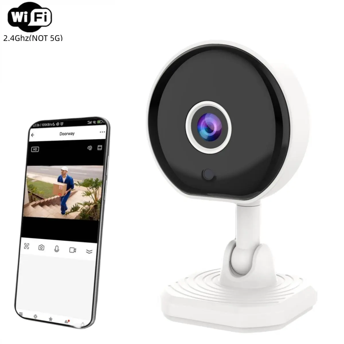 Wireless Surveillance Camera, 2K HD Indoor Security Camera, WiFi Surveillance Camera with Motion Detection, Home Security Camera Monitor with Alarm Tracking