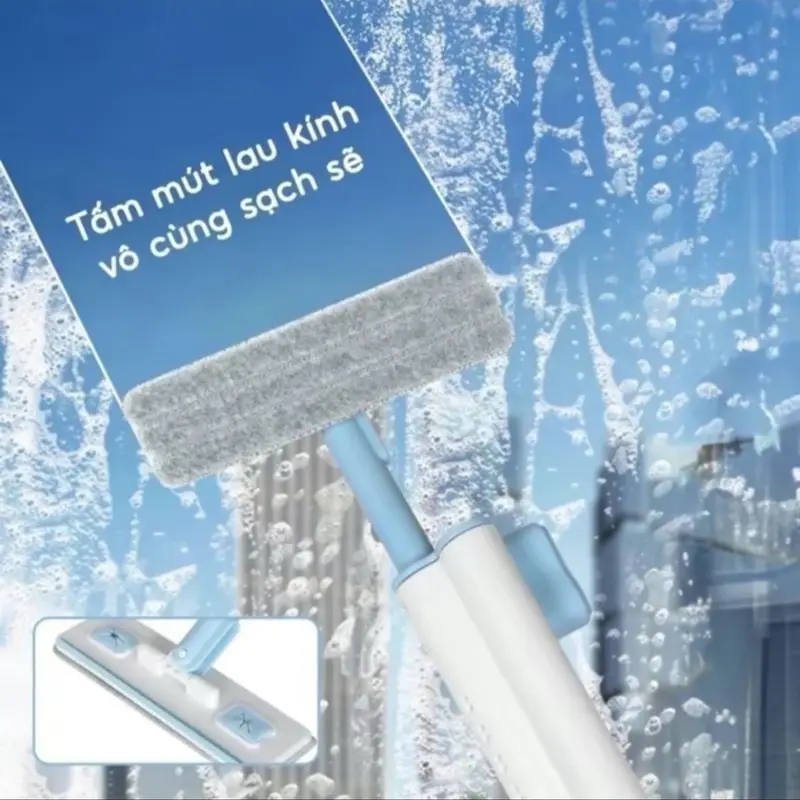 Cây lau bếp tự vắt mini phiên bản mới, lau bếp tiện lợi- dễ dàng vệ sinh không gian bếp, có gạt nước, bàn chải tháo rời cayla umini 5