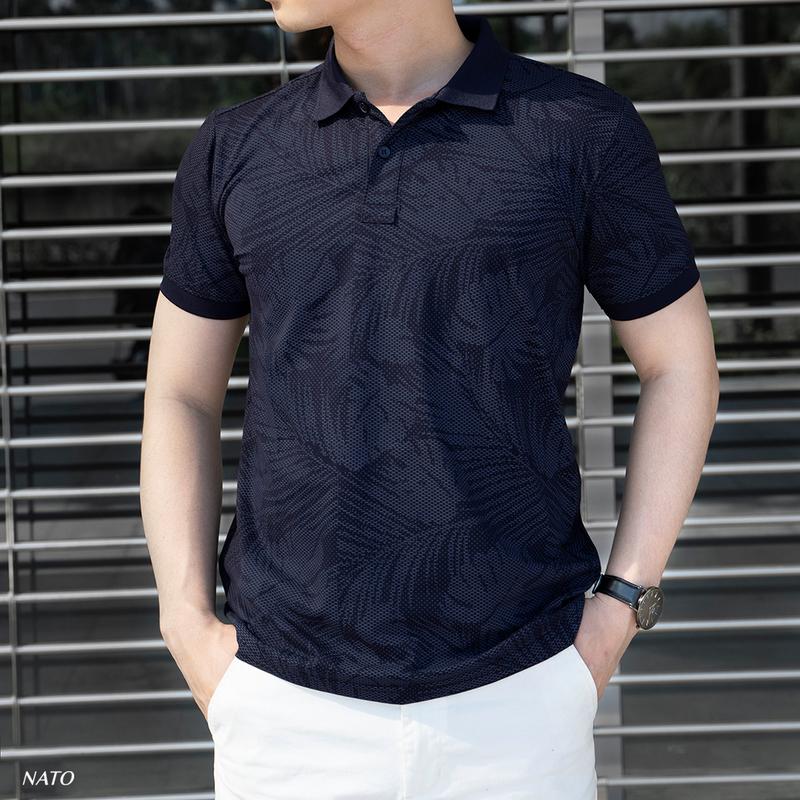 Áo Thun Polo Nam LÁ CÂY Vải Cotton Cá Sấu Cao Cấp Đẹp Tay Ngắn Có Cổ Màu Trắng Đen Đỏ Xanh Navy Trơn Họa Tiết NATO Menswear Ngắn Tay Shirt 4