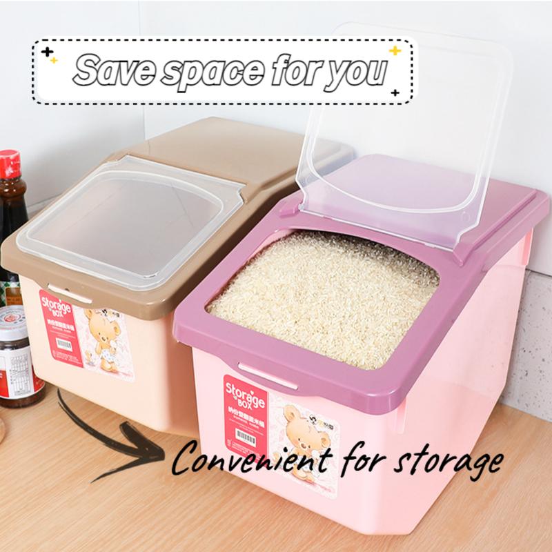 5kg 10kg 15kg Kitchen PP Plastic Rice Storage Box With Wheel - TikTok ...