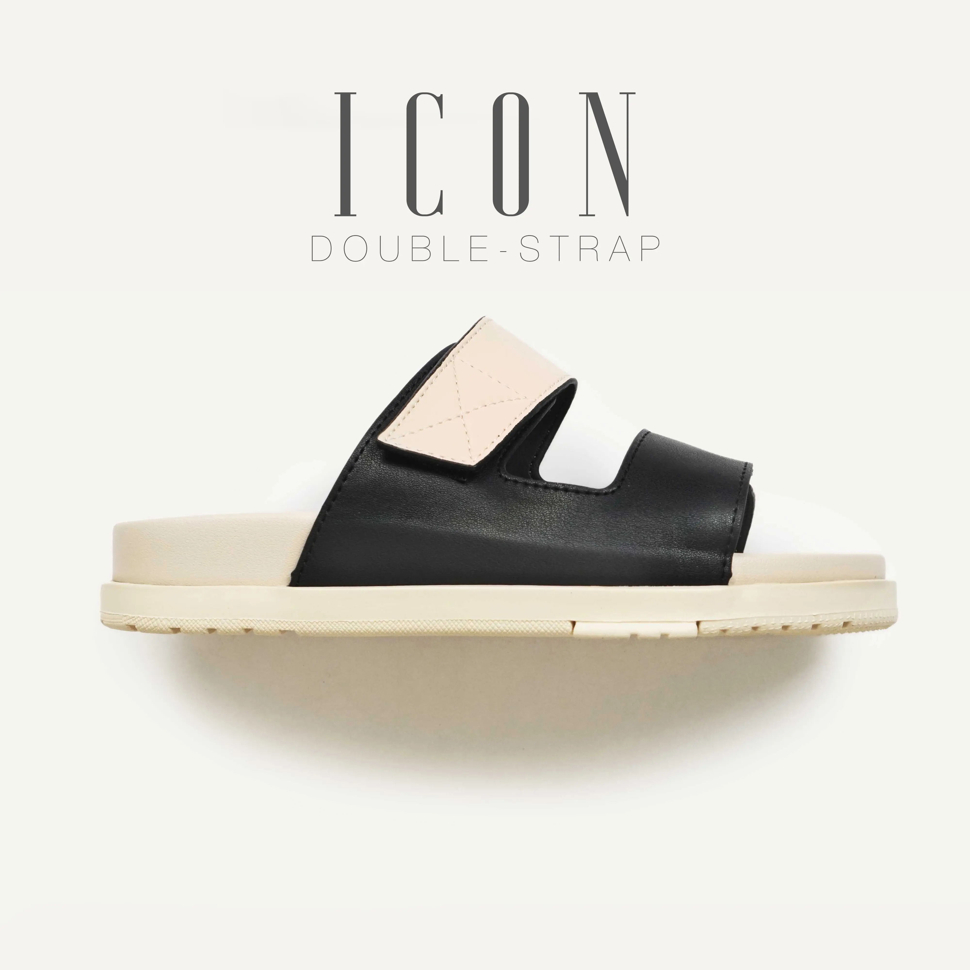 Dép Cao Su quai ngang SLIDE ICON, DéP đế bánh mì unisex có size lớn Nam Đế Bằng Cao Su DéP